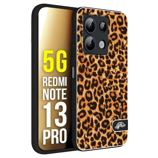 CUSTOMIZZA - Custodia cover nera morbida in tpu compatibile per Xiaomi Redmi Note 13 PRO 5G leopardato maculato donna marrone leopard brown