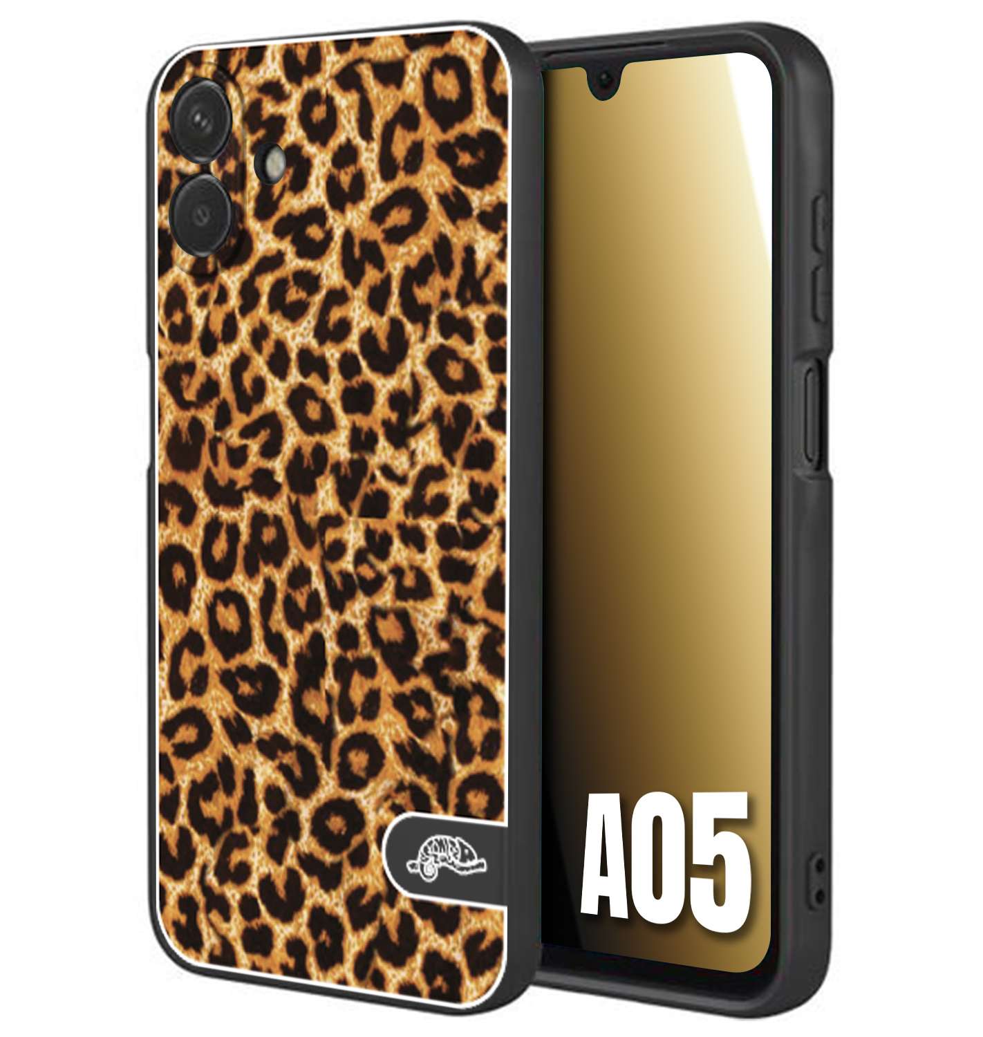 CUSTOMIZZA - Custodia cover nera morbida in tpu compatibile per Samsung A05 leopardato maculato donna marrone leopard brown