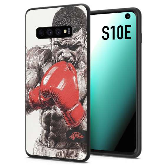 CUSTOMIZZA - Custodia cover nera morbida in tpu compatibile per Samsung S10E pugilato pugili disegno tattoo guantoni box pesi massimi gancio