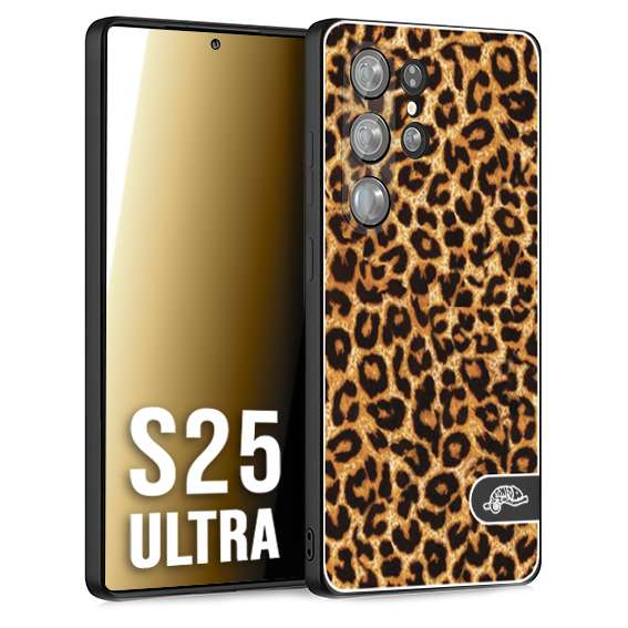 CUSTOMIZZA - Custodia cover nera morbida in tpu compatibile per Samsung S25 ULTRA leopardato maculato donna marrone leopard brown