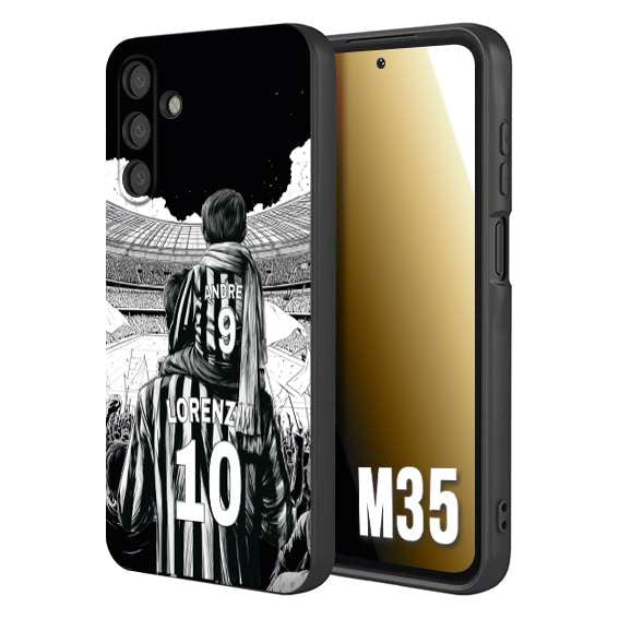 CUSTOMIZZA - Custodia cover nera morbida in tpu compatibile per Samsung M35 personalizzata calcio football nome e numero calciatori bianconeri bianca e nera