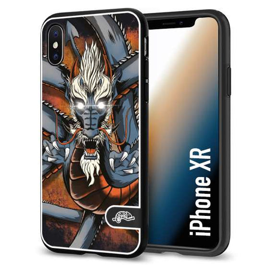 CUSTOMIZZA - Custodia cover nera morbida in tpu compatibile per iPhone Xr drago giapponese tattoo japan dragon