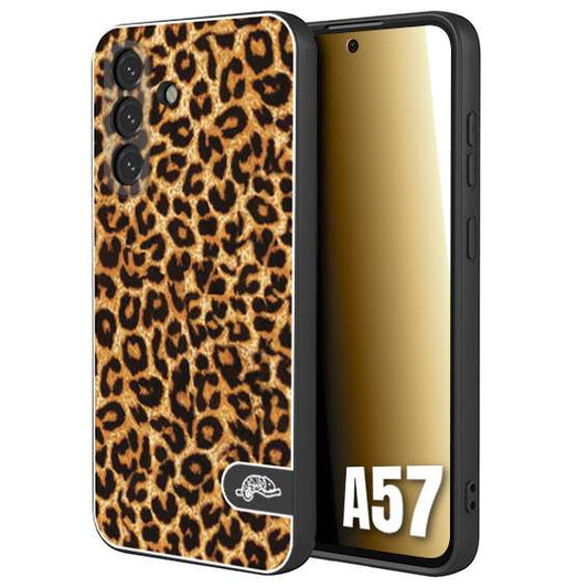 CUSTOMIZZA - Custodia cover nera morbida in tpu compatibile per Samsung A57 leopardato maculato donna marrone leopard brown