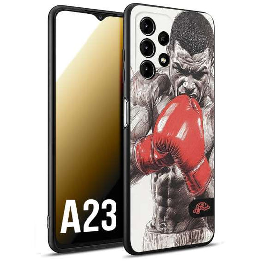 CUSTOMIZZA - Custodia cover nera morbida in tpu compatibile per Samsung A23 pugilato pugili disegno tattoo guantoni box pesi massimi gancio
