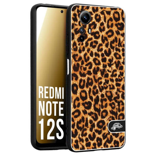 CUSTOMIZZA - Custodia cover nera morbida in tpu compatibile per Xiaomi Redmi Note 12S leopardato maculato donna marrone leopard brown