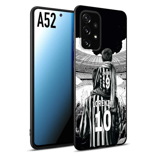 CUSTOMIZZA - Custodia cover nera morbida in tpu compatibile per Samsung A52 personalizzata calcio football nome e numero calciatori bianconeri bianca e nera