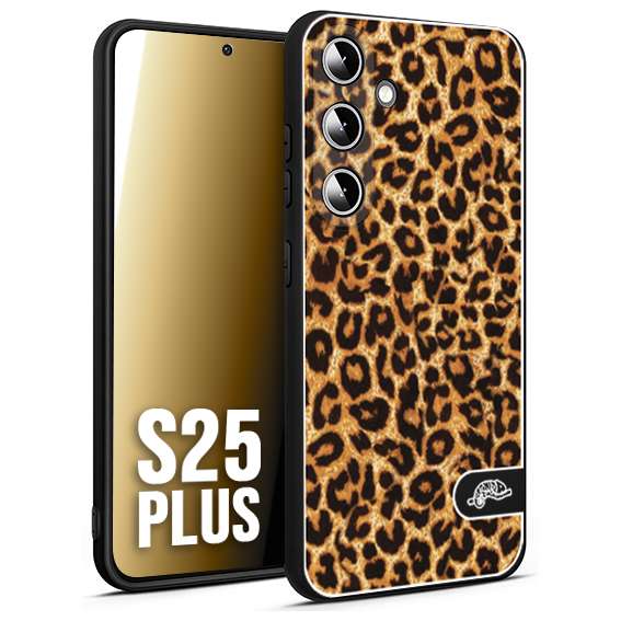 CUSTOMIZZA - Custodia cover nera morbida in tpu compatibile per Samsung S25 PLUS leopardato maculato donna marrone leopard brown