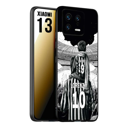 CUSTOMIZZA - Custodia cover nera morbida in tpu compatibile per Xiaomi 13 personalizzata calcio football nome e numero calciatori bianconeri bianca e nera