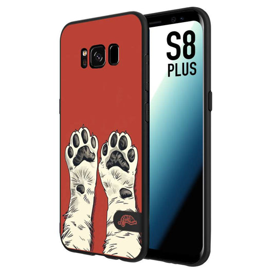 CUSTOMIZZA - Custodia cover nera morbida in tpu compatibile per Samsung S8 PLUS zampe di gatto cat paws rossa red disegnata fumetto cartoon