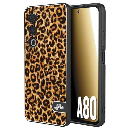 CUSTOMIZZA - Custodia cover nera morbida in tpu compatibile per Oppo A80 leopardato maculato donna marrone leopard brown