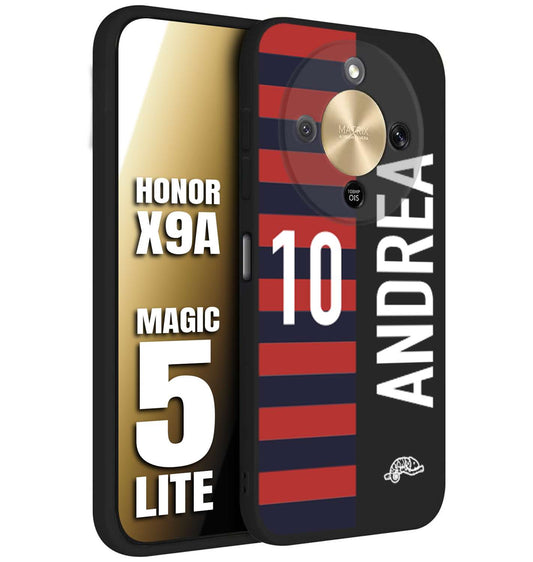 CUSTOMIZZA - Custodia cover nera morbida in tpu compatibile per Honor X9A - Honor Magic 5 Lite personalizzata calcio football nome e numero calciatori rossoblu
