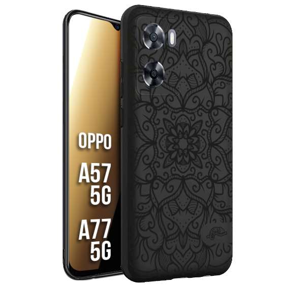 CUSTOMIZZA - Custodia cover nera morbida in tpu compatibile per Oppo A57 5G - A77 5G mandala nero fiore vedo non vedo donna