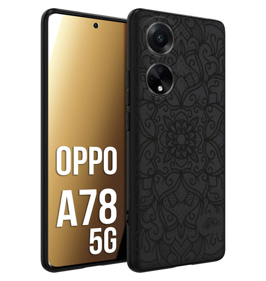 CUSTOMIZZA - Custodia cover nera morbida in tpu compatibile per Oppo A78 5G mandala nero fiore vedo non vedo donna