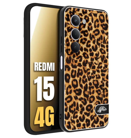 CUSTOMIZZA - Custodia cover nera morbida in tpu compatibile per Xiaomi Redmi 15 4G leopardato maculato donna marrone leopard brown
