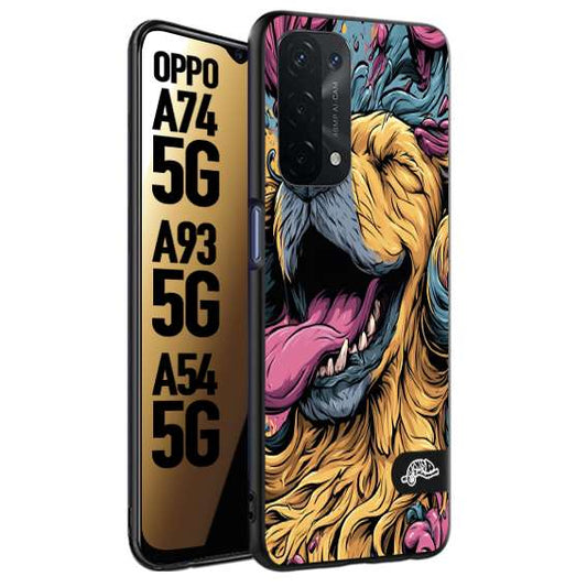 CUSTOMIZZA - Custodia cover nera morbida in tpu compatibile per Oppo A74 5G - A93 5G - A54 5G Negroni cocktail teschio illustrazione rosso arancia ghiaccio piccante street art fumetto