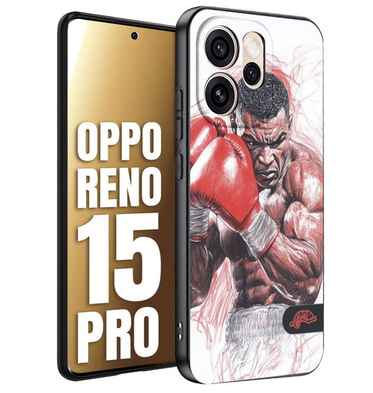 CUSTOMIZZA - Custodia cover nera morbida in tpu compatibile per Oppo Reno 15 PRO pugilato pugili disegno tattoo guantoni boxer pesi massimi iron mike