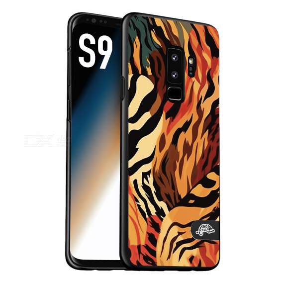 CUSTOMIZZA - Custodia cover nera morbida in tpu compatibile per Samsung S9 leopardato maculato tigrato tiger colorata gialla rossa arancio