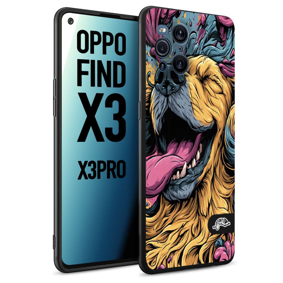 CUSTOMIZZA - Custodia cover nera morbida in tpu compatibile per Oppo Find X3 - Find X3 Pro 5G Negroni cocktail teschio illustrazione rosso arancia ghiaccio piccante street art fumetto