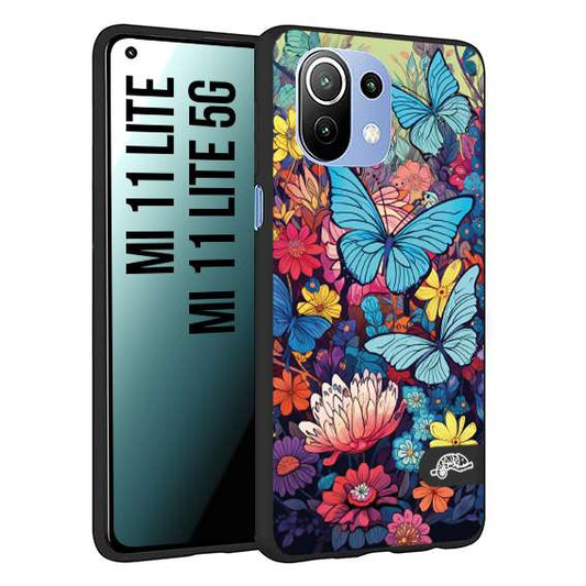 CUSTOMIZZA - Custodia cover nera morbida in tpu compatibile per Xiaomi Redmi 10 farfalle butterfly moderno donna disegnate gialla blu rosa