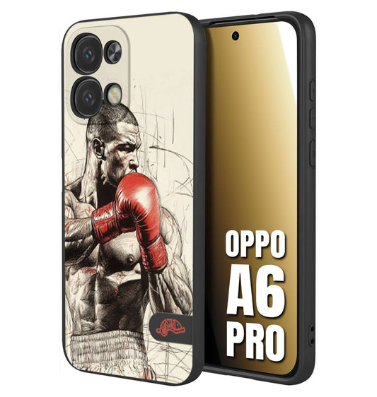 CUSTOMIZZA - Custodia cover nera morbida in tpu compatibile per Oppo A6 PRO pugilato pugili disegno tattoo guantoni box sport ring