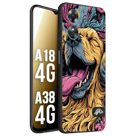 CUSTOMIZZA - Custodia cover nera morbida in tpu compatibile per Oppo A18 4G - A38 4G Negroni cocktail teschio illustrazione rosso arancia ghiaccio piccante street art fumetto