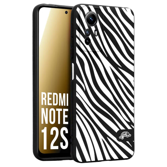 CUSTOMIZZA - Custodia cover nera morbida in tpu compatibile per Xiaomi Redmi Note 12S zebrata maculata a rilievo soft touch donna bianca