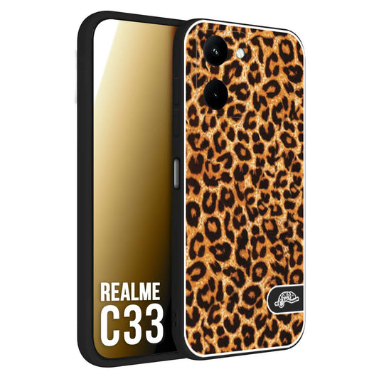 CUSTOMIZZA - Custodia cover nera morbida in tpu compatibile per Oppo Realme C33 leopardato maculato donna marrone leopard brown