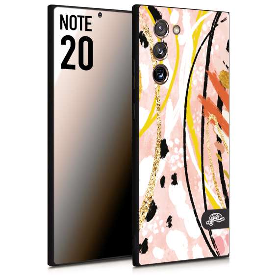 CUSTOMIZZA - Custodia cover nera morbida in tpu compatibile per Samsung NOTE 20 fiori astratti donna zebrato leopardato fantasia dorata gialla rosa colorata