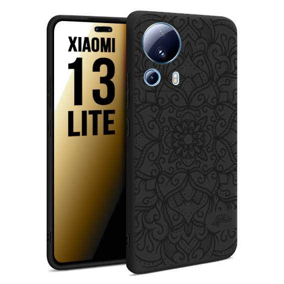 CUSTOMIZZA - Custodia cover nera morbida in tpu compatibile per Xiaomi 13 LITE mandala nero fiore vedo non vedo donna