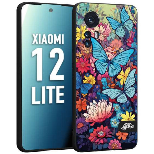 CUSTOMIZZA - Custodia cover nera morbida in tpu compatibile per Xiaomi 13 PRO farfalle butterfly moderno donna disegnate gialla blu rosa