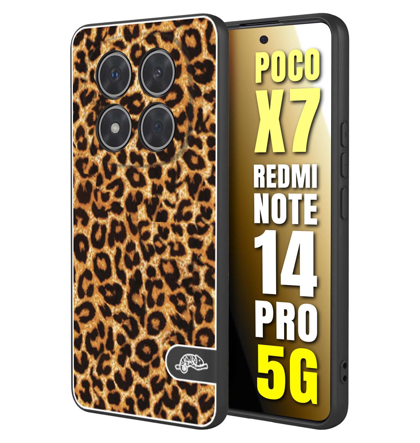 CUSTOMIZZA - Custodia cover nera morbida in tpu compatibile per Xiaomi Redmi Note 14 PRO 5G leopardato maculato donna marrone leopard brown