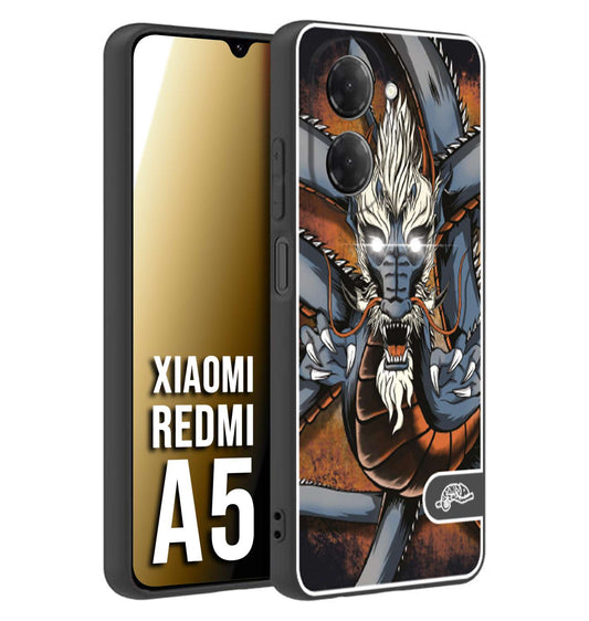 CUSTOMIZZA - Custodia cover nera morbida in tpu compatibile per Xiaomi Redmi A5 drago giapponese tattoo japan dragon