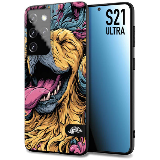 CUSTOMIZZA - Custodia cover nera morbida in tpu compatibile per Samsung S21 ULTRA Golden Retriever illustrazione cane pop art cane street art cartone animato
