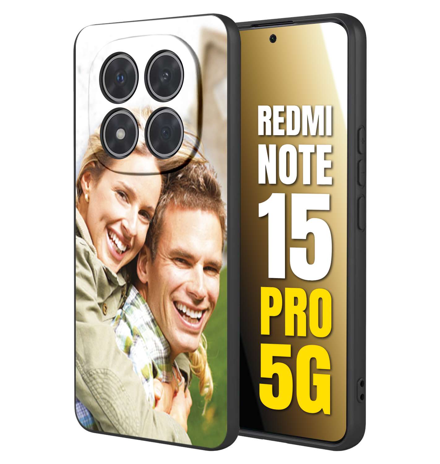 CUSTOMIZZA - Custodia cover nera morbida in tpu compatibile per Xiaomi Redmi Note 15 PRO 5G personalizzata con foto immagine scritta a piacere