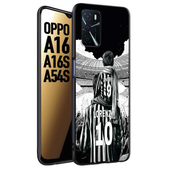 CUSTOMIZZA - Custodia cover nera morbida in tpu compatibile per Oppo A16 - A16S - A54S personalizzata calcio football nome e numero calciatori bianconeri bianca e nera