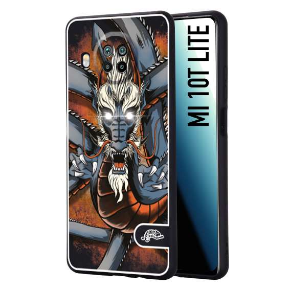 CUSTOMIZZA - Custodia cover nera morbida in tpu compatibile per Xiaomi Mi 10T LITE drago giapponese tattoo japan dragon