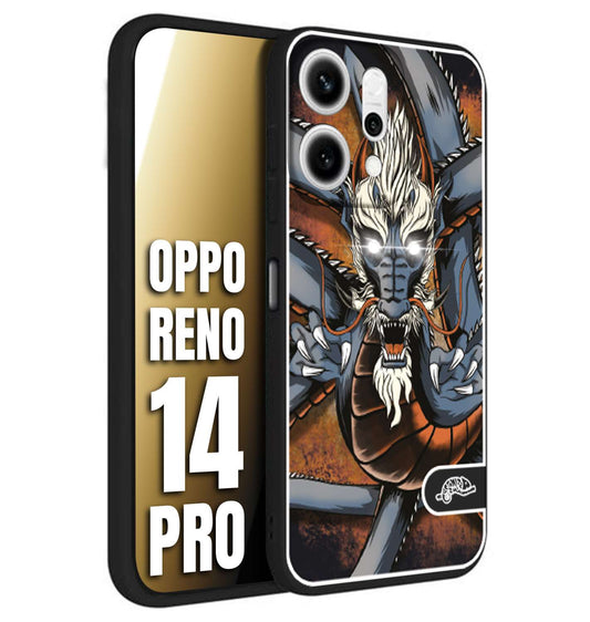 CUSTOMIZZA - Custodia cover nera morbida in tpu compatibile per Oppo Reno 14 PRO drago giapponese tattoo japan dragon