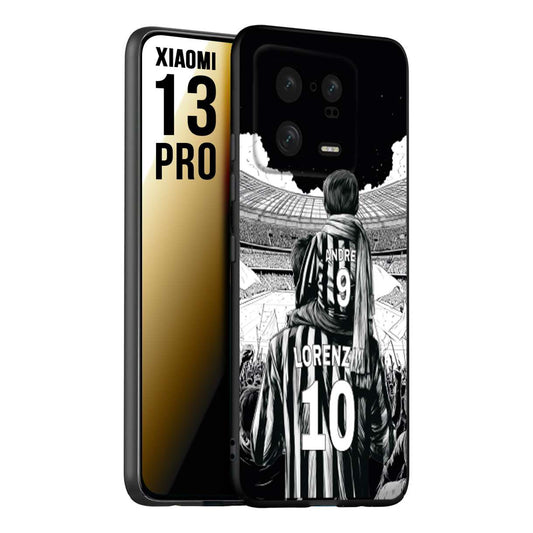 CUSTOMIZZA - Custodia cover nera morbida in tpu compatibile per Xiaomi 13 PRO personalizzata calcio football nome e numero calciatori bianconeri bianca e nera