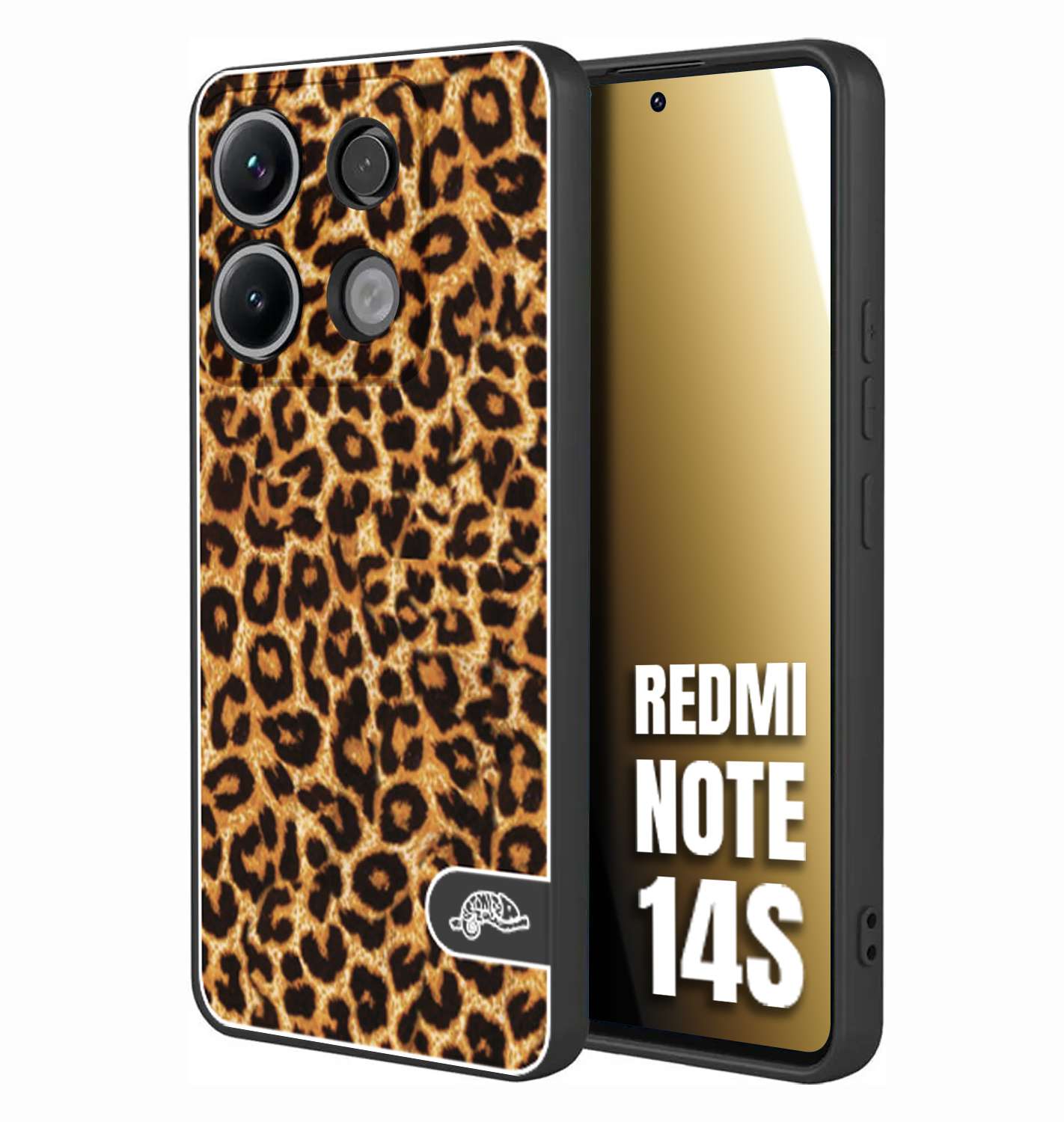 CUSTOMIZZA - Custodia cover nera morbida in tpu compatibile per Xiaomi Redmi Note 14S leopardato maculato donna marrone leopard brown