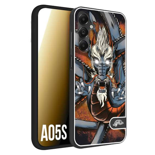 CUSTOMIZZA - Custodia cover nera morbida in tpu compatibile per Samsung A05S drago giapponese tattoo japan dragon