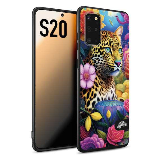 CUSTOMIZZA - Custodia cover nera morbida in tpu compatibile per Samsung S20 astratti donna flower fantasia leopardo ghepardo animali colorati