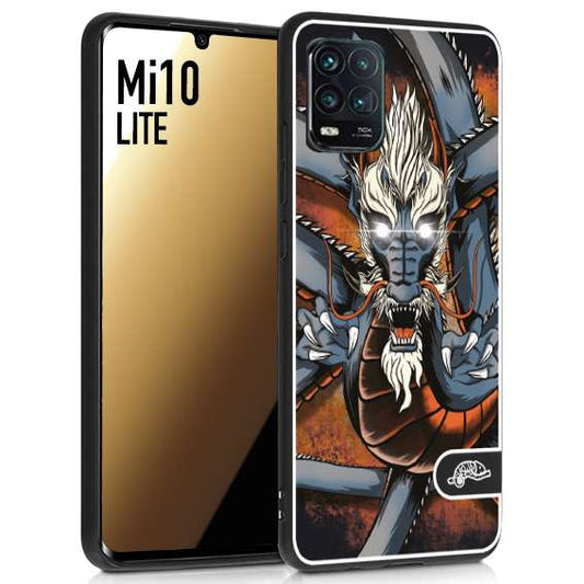 CUSTOMIZZA - Custodia cover nera morbida in tpu compatibile per Xiaomi Mi 10 LITE drago giapponese tattoo japan dragon