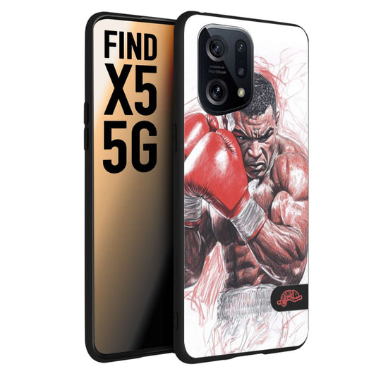 CUSTOMIZZA - Custodia cover nera morbida in tpu compatibile per Oppo Find X5 pugilato pugili disegno tattoo guantoni boxer pesi massimi iron mike