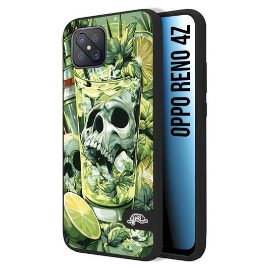 CUSTOMIZZA - Custodia cover nera morbida in tpu compatibile per Oppo Reno 4Z Mojito cocktail teschio illustrazione drink lime menta ghiacci tropicale street art