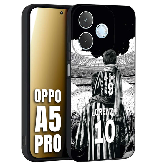 CUSTOMIZZA - Custodia cover nera morbida in tpu compatibile per Oppo A5 PRO personalizzata calcio football nome e numero calciatori bianconeri bianca e nera