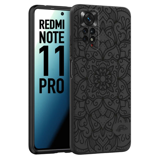 CUSTOMIZZA - Custodia cover nera morbida in tpu compatibile per Xiaomi Redmi Note 11 PRO mandala nero fiore vedo non vedo donna