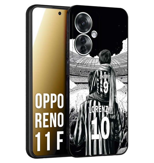 CUSTOMIZZA - Custodia cover nera morbida in tpu compatibile per Oppo Reno 11 F 5G personalizzata calcio football nome e numero calciatori bianconeri bianca e nera