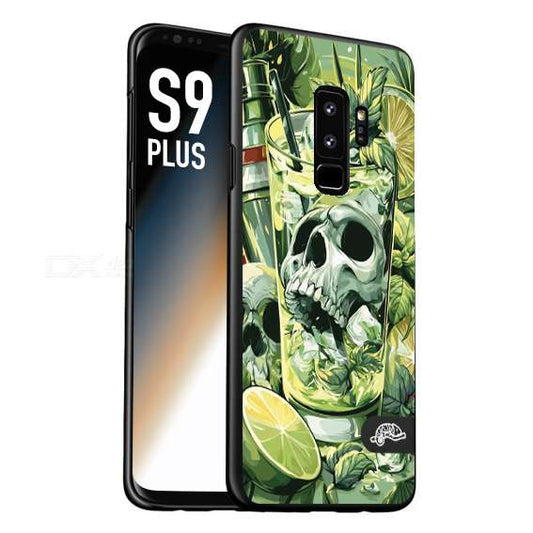 CUSTOMIZZA - Custodia cover nera morbida in tpu compatibile per Samsung S9 PLUS Mojito cocktail teschio illustrazione drink lime menta ghiacci tropicale street art