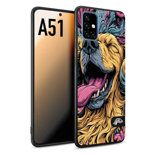 CUSTOMIZZA - Custodia cover nera morbida in tpu compatibile per Samsung A51 Golden Retriever illustrazione cane pop art cane street art cartone animato
