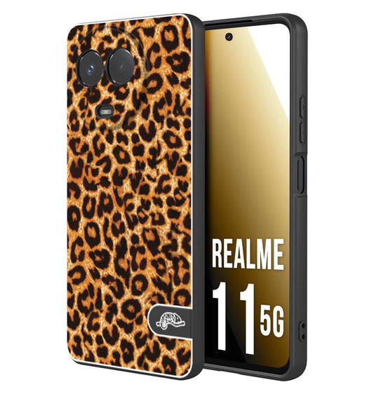 CUSTOMIZZA - Custodia cover nera morbida in tpu compatibile per Oppo Realme 11 5G leopardato maculato donna marrone leopard brown